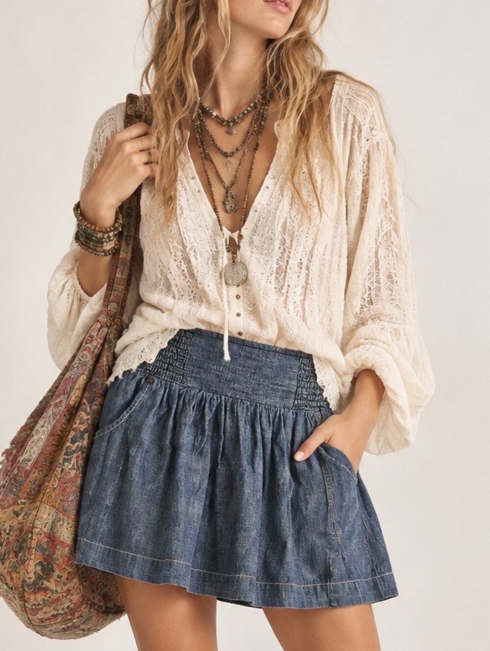 Lucky Brand Skirt Denim Blue